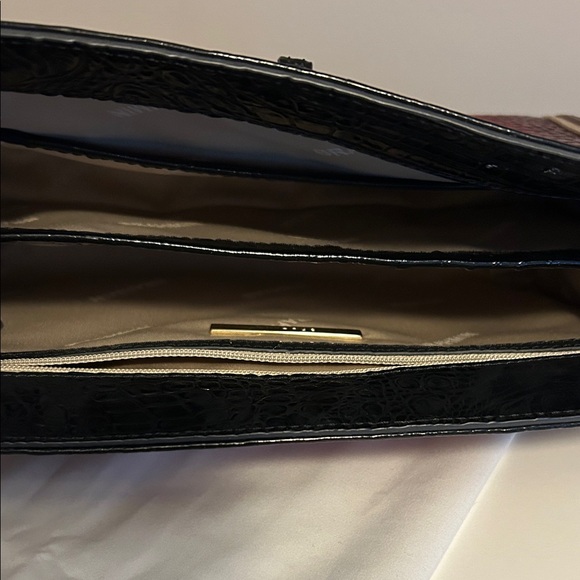 Brahmin Black and Burgundy Croc-Embossed Crossbody - Picture 3 of 4